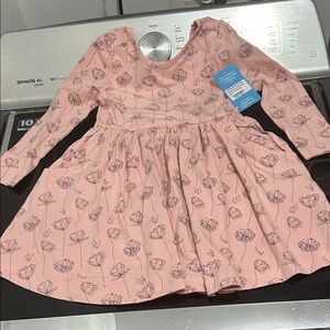 Girl 4t nwt flower antique rose twirl dress casual long sleeve bow